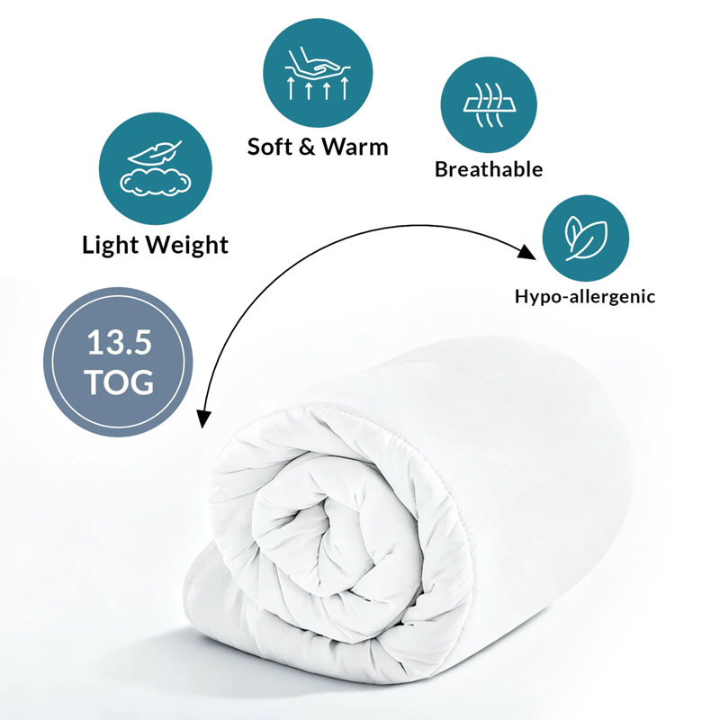 TOG 15 Microfiber Duvet with Hollowfibre Filling for Cosy Comfort, 135 x 200 cm