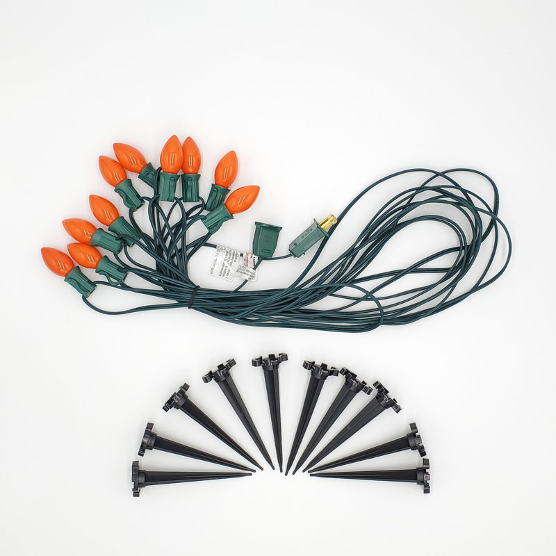 Electric Pathway Lights with 10 Bulbs, Orange