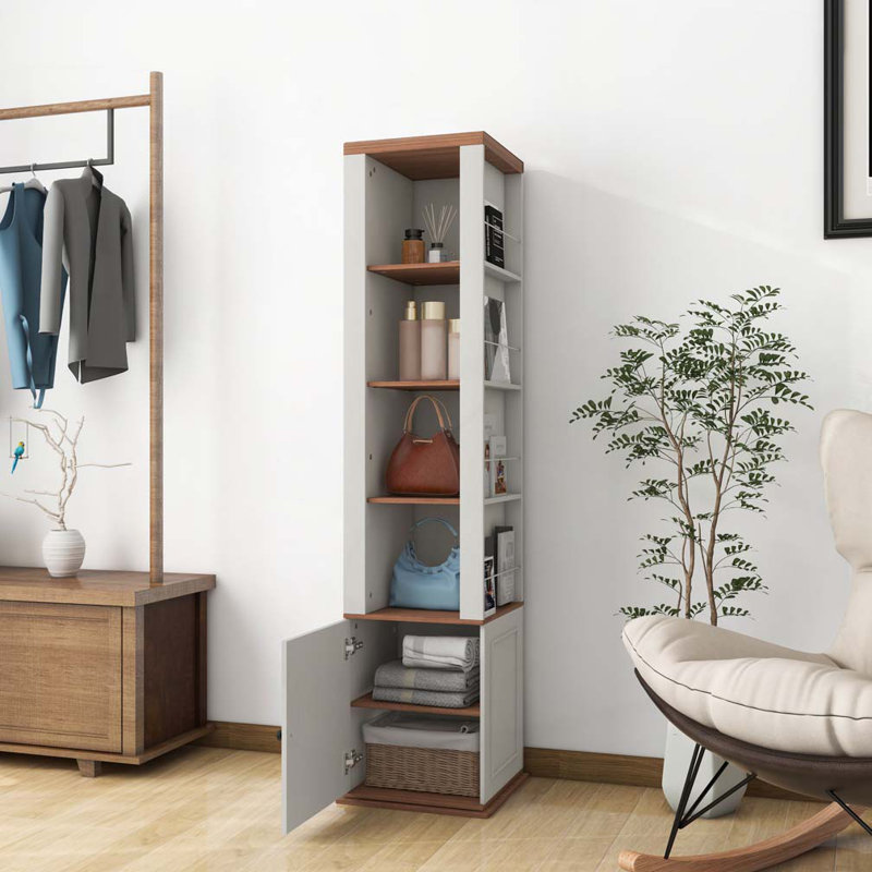 Armoire de rangement rotative à 360 ° avec miroir pleine longueur