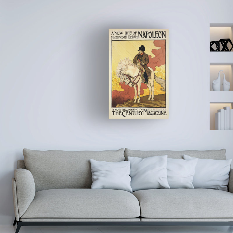 Reproduction d'art sur toile par Eugene Grasset, reproduction d'une nouvelle vie de Napoléon, H 19 po x l 12 po