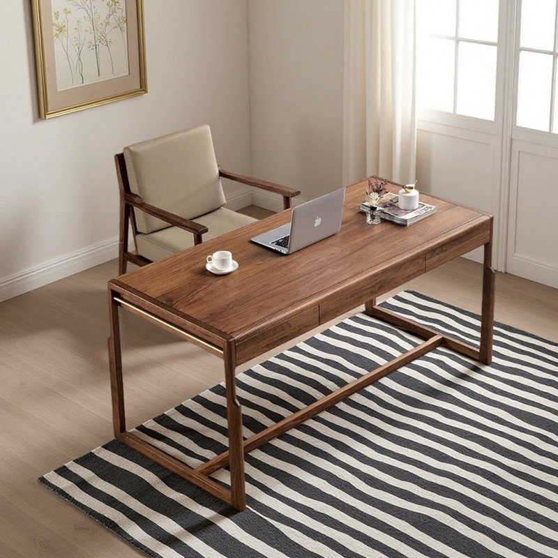 Nouvel ensemble de bureau et de chaises en bois massif de style chinois