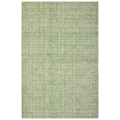 Tapis vert en laine touffeté à la main 9 pi x 12 pi rayé vert