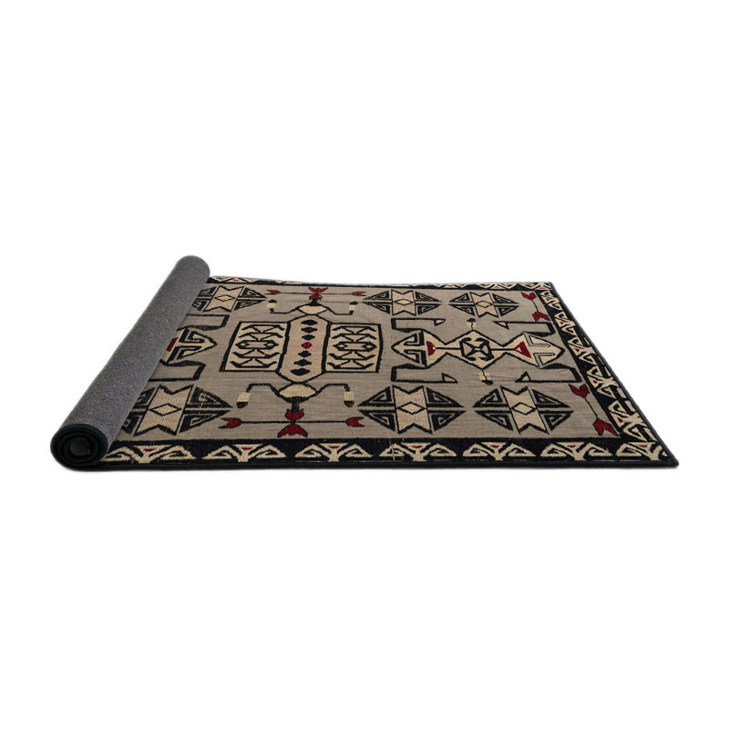 Tapis décoratif multicolore à motif abstrait, Carré 7 pi