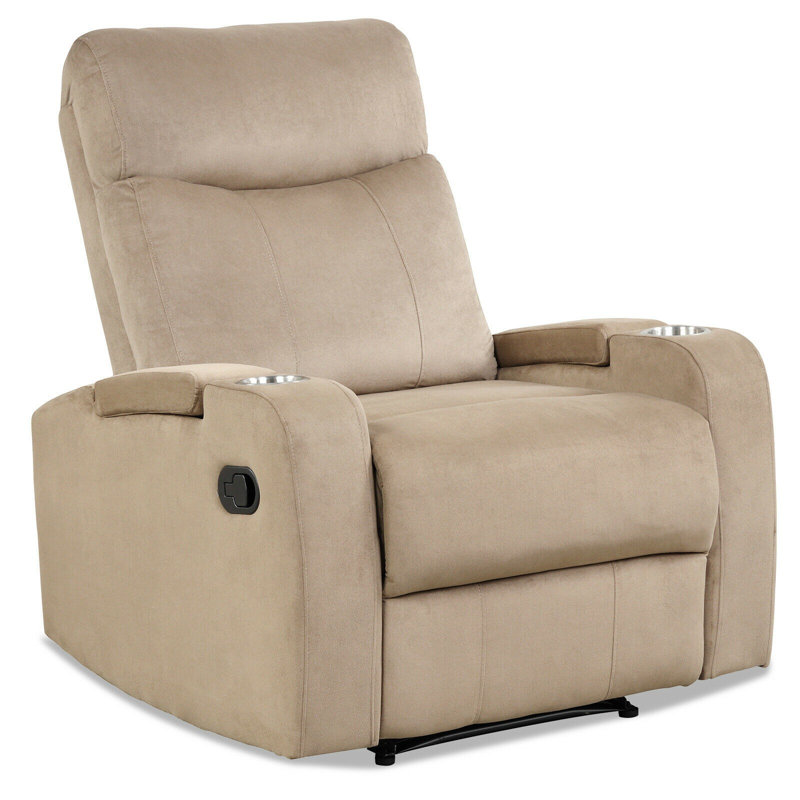 Fauteuil inclinable standard à dégagement manuel de 34 po de largeur, Microfibre/microsuède brun