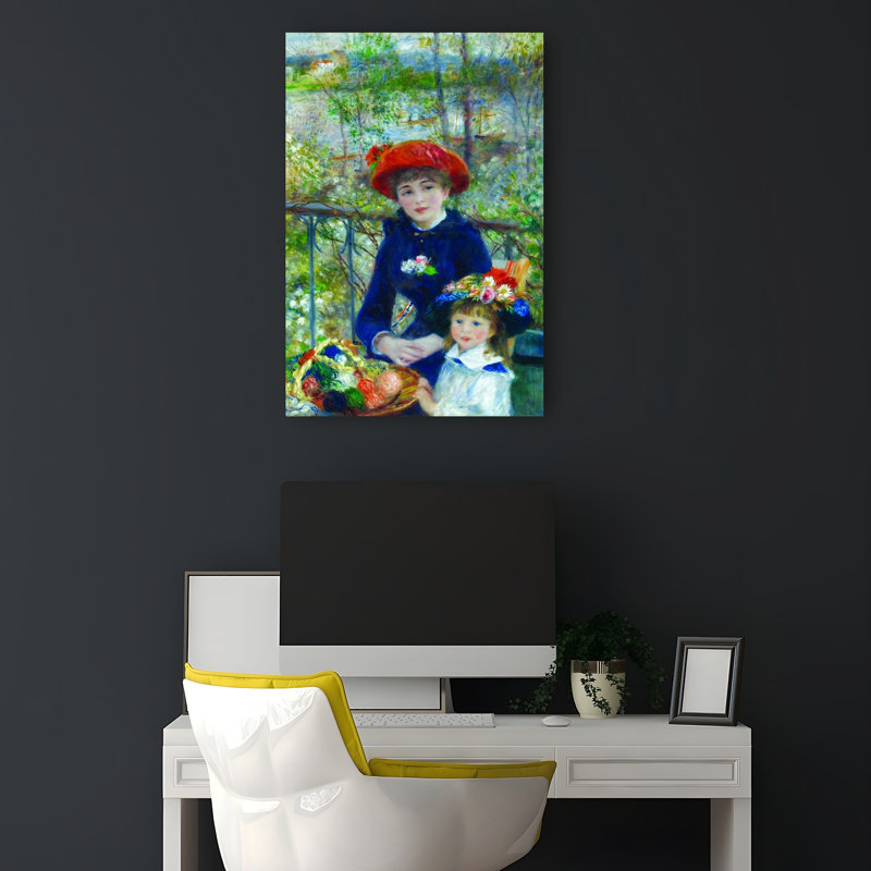 Two Sisters 1881 Classic Abstract Landscape Nature Wall Art Print by Pierre-Auguste Renoir - 1 Piece Wrapped Canvas Wall Art
