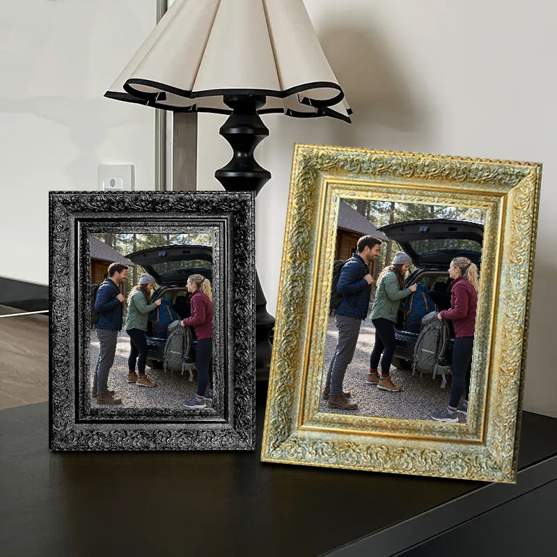 Cadre photo mural antique doré 3 pièces 11 "x 14" avec forme rectangulaire classique, Antique Gold, 3, 11" W x 14" H