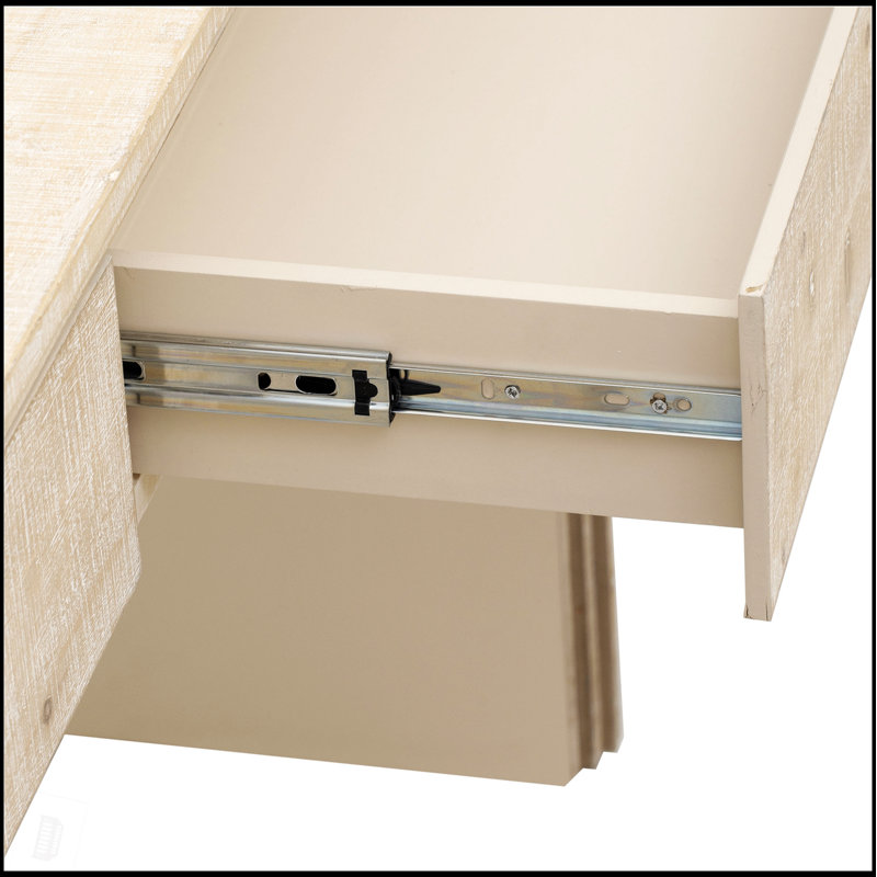 Console à silhouette rétro unique avec style ouvert, deux tiroirs supérieurs et utilisation polyvalente pour la présentation et le rangement
