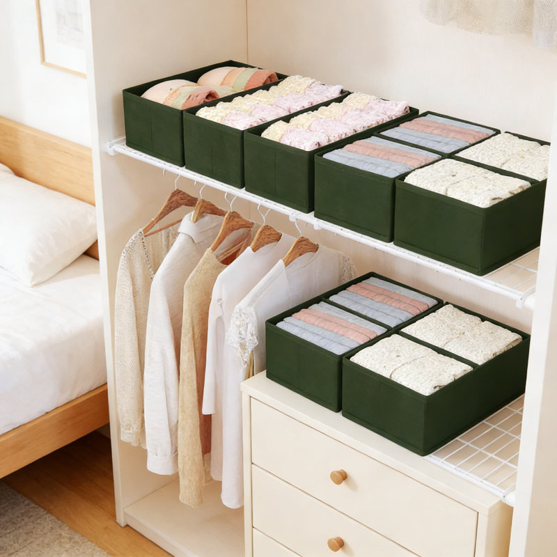 Drawer Organizers Set Of 8, Fabric Drawer Dividers And Storage Bins For Clothes, Baby Items, Socks, And Underwear, Foldable Dresser And Closet Organizer