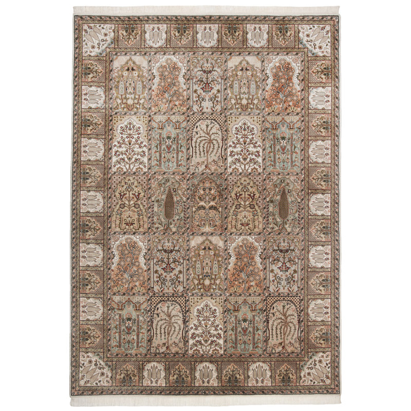 Haque Hand-Knotted Wool Brown Rug, Runner 70 x 140cm