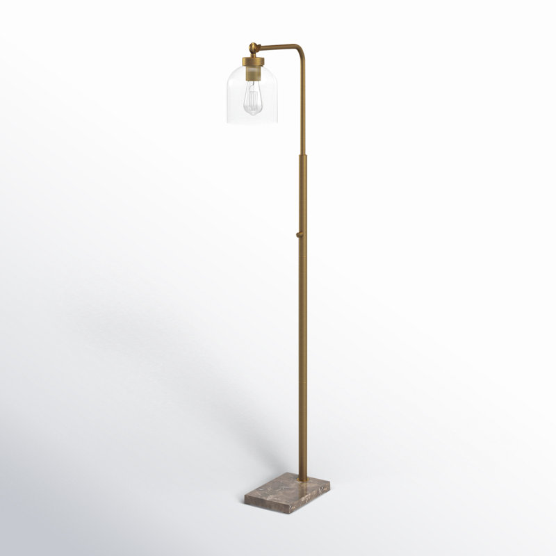 Lampe sur pied de fantaisie 55 po Gemma, Laiton antique