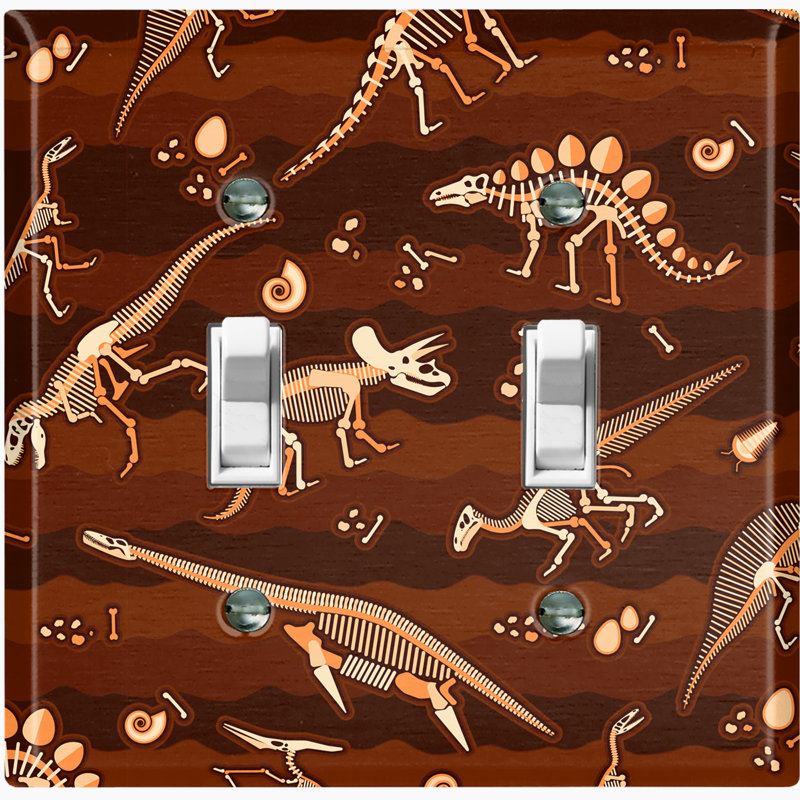 Plaque murale d'interrupteur à bascule Dinosaur Fossils Earth 2-Gang