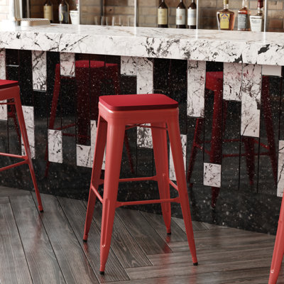 Briahnna Indoor/Outdoor Backless Counter Stool with Poly Resin Seat