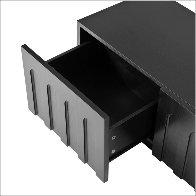 Elegant TV Stand & Coffee Table Set Of 2, Black