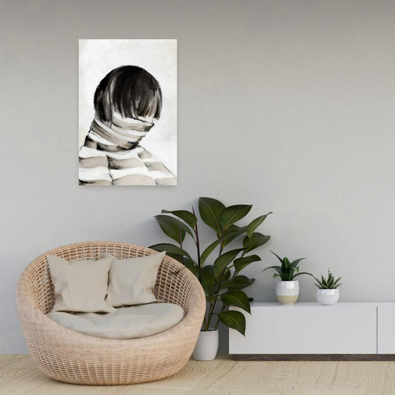Enveloppé dans une isolation silencieuse, portrait abstrait, art, H 24 po x l 16 po
