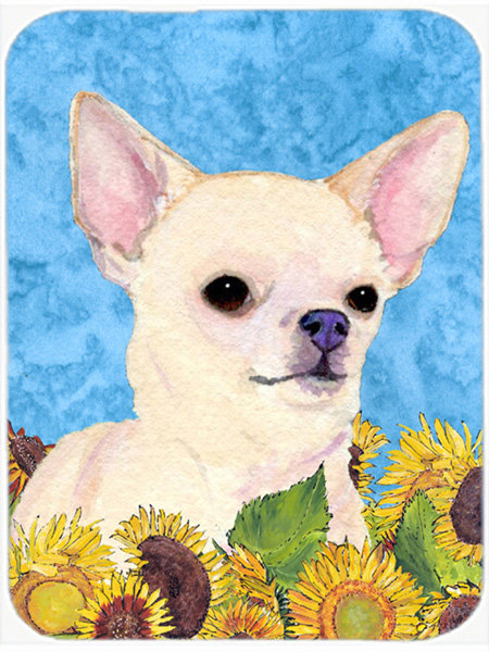 Planche à découper rectangulaire en verre Winston porter Chihuahua