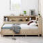 Lit de jour en bois avec tablettes de rangement et 3 tiroirs-903392363