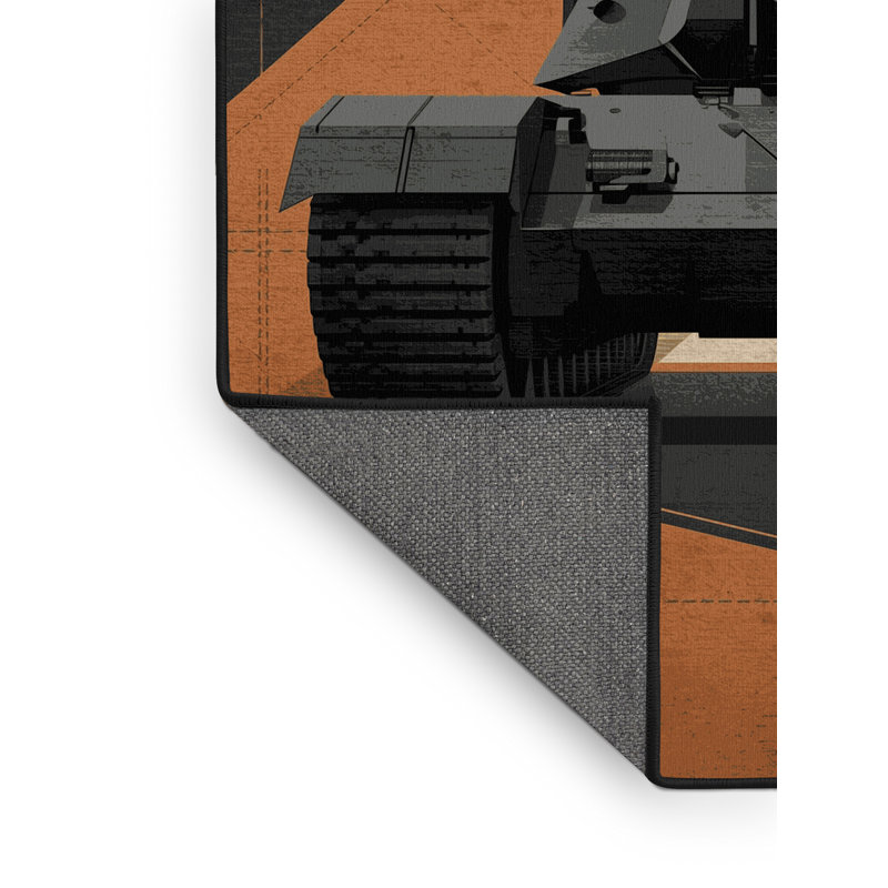 Tapis géométrique industriel gris et noir Soft Artillery, 6 x 9
