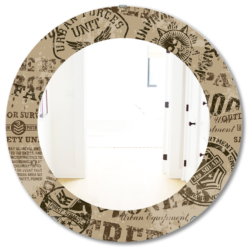 Miroir d'appoint militaire, H 31,5 po x l po
