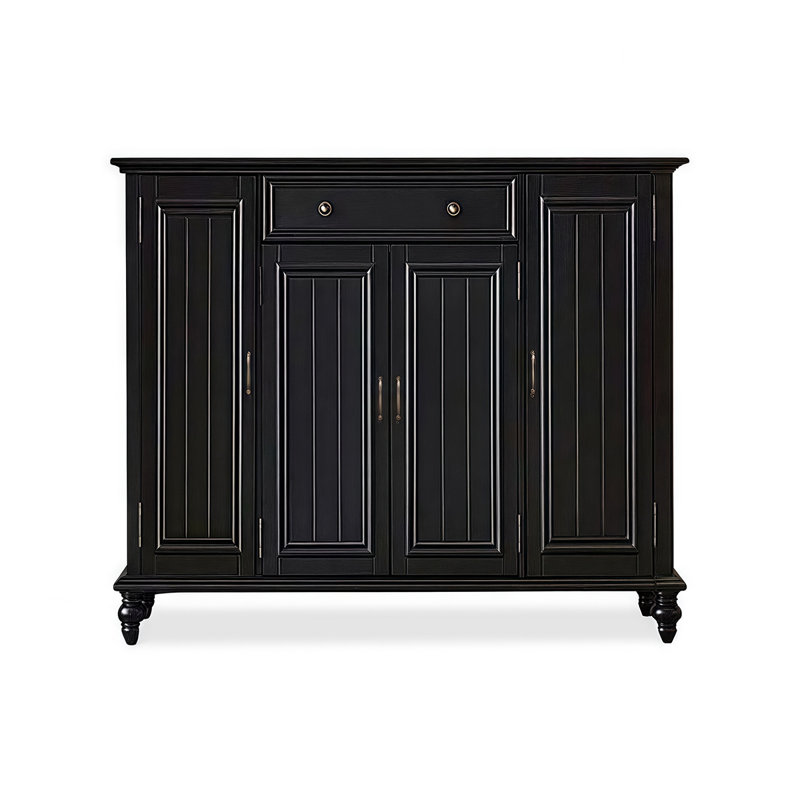 Black Solid Wood Shoe Storage Bench, 43.31" H x 55.12" W x 15.75" D