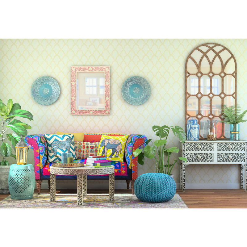 Vivienne Pink Bone Inlay Wall Mirrored