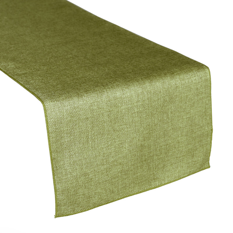 Iona-Lilly Solid Color Table Runner, 90" x 12", Willow