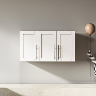 Wall - Mounted White Stackable 15.88"d X 34.54"w 19.9"h Storage Cabinet, For Use As Tv Media Stand Or Extra Laundry Room Cabinet 19.9"h, Dining Buffet
