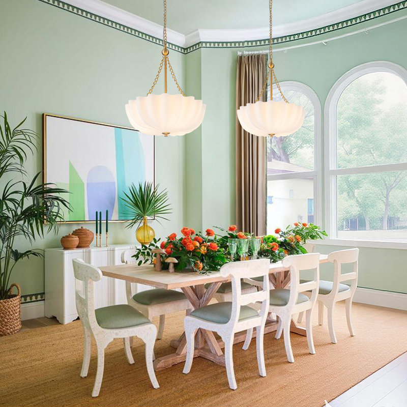 Classic Glam 3-Light Pleated Glass Chandelier