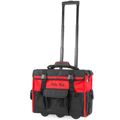 XtremepowerUS 18" Rolling Tool Bag – Durable Mobile Organizer with Multiple Pockets
