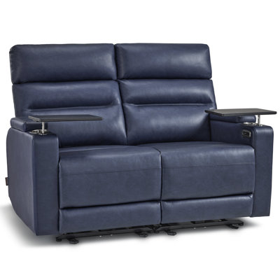 Causeuse inclinable électrique de 56 po de large avec USB et de type C pour petits espaces, causeuse pour véhicule récréatif avec table pivotante à 360 °