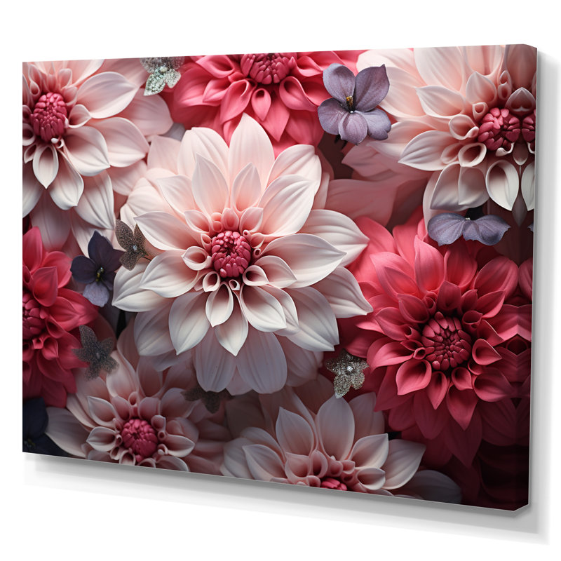 Variété de pétales de fleurs sur toile, H 16 po x l 32 po x P 1 po, Toile tendue