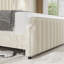 Bed Frame with 50.2" Headboard, Upholstered Platform Bed Frame with Vertical Channel Tufted Velvet Fabric, Extra Large Tufted headboard, Nailhead Trim, No Box Spring Needed-1925078331-1925078335