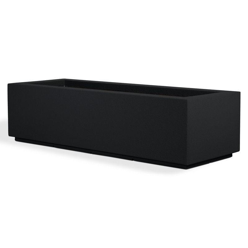 Milan Tall Polymer Box, 12"H x 46"W x 17"D, Black