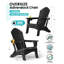 Ensemble de 2 chaises pliantes Adirondack en PEHD avec deux porte-gobelets, chaises de patio en tout temps