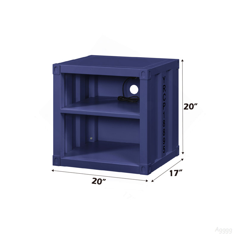 Cargo Blue Finish Nightstand W/USB