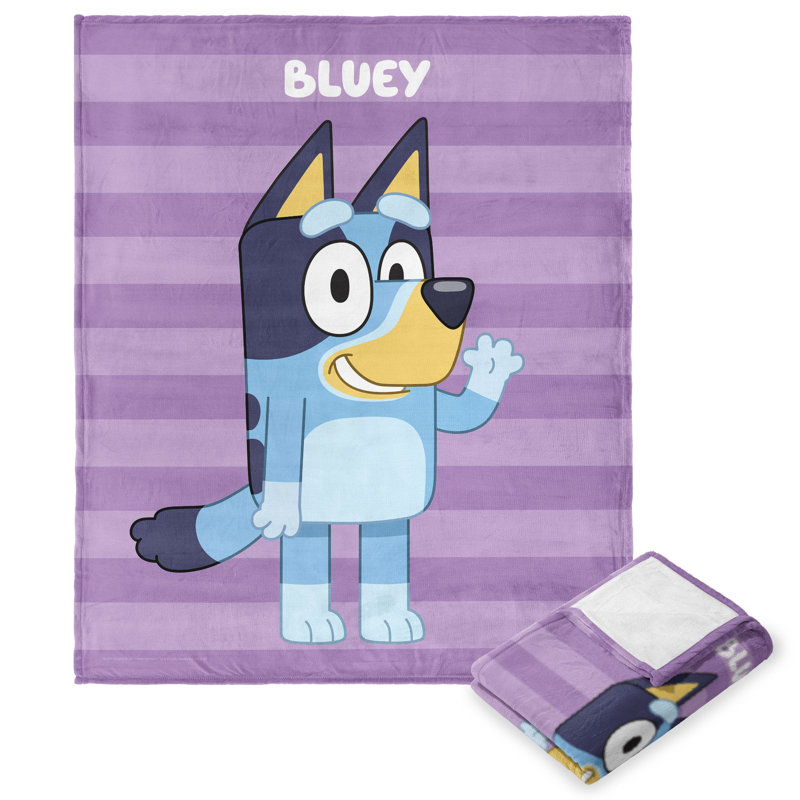 Bluey Purple and Blue Silk Touch Kids Throw Blanket