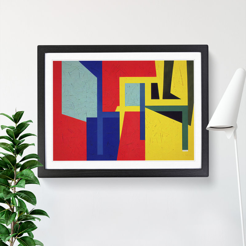 Lively Abstract - Single Picture Frame Print, 34cm H x 46cm W x 2cm D, Black