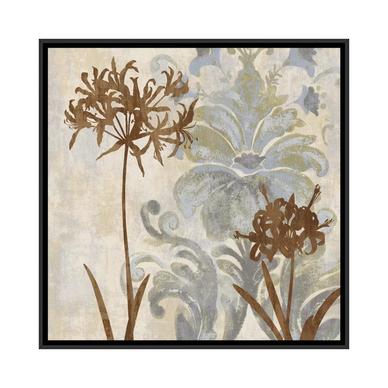 «Floral Oasis II», impression sur toile, H 18 po x l 18 po x P 1,5 po, Toile encadrée noire, Pas de tapis