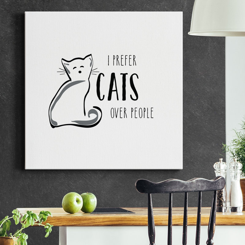 Cats Over People - Toile tendue avec châssis de qualité supérieure - prête à être accrochée, H 40 po x l 40 po x P 1 po