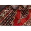 Tapis décoratif en laine de conception unique noué à la main de couleur rouge Hamedan de 4 pi 2 po x 6 pi 7 po Caillan