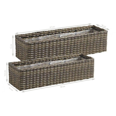 2-tlg. Blumenkübel-Set aus Synthetikrattan