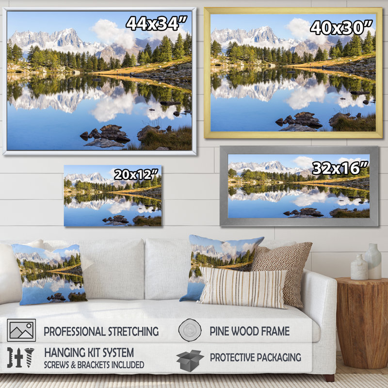 Faune sauvage, paysage de l'Alaska III, reproduction sur toile, Cadre flottant blanc, H 12 po x l 20 po x P 1 po