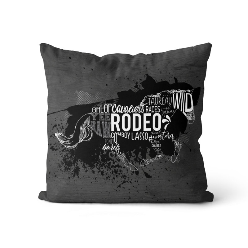 Coussin occidental grunge flying words