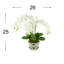 Orchid Floral Arrangement In Decorative Vase With Leaves And Bamboo