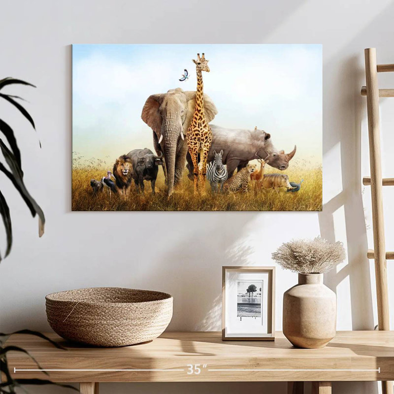 Brampt, animaux du safari au Kenya, H 16 po x l 24 po
