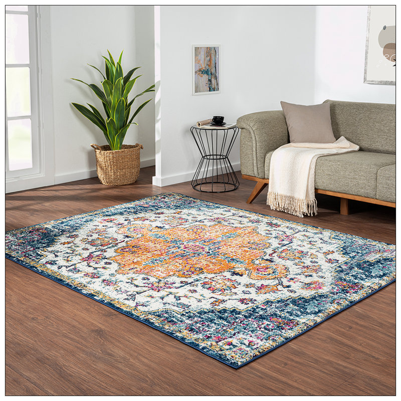 Tapis tissé Boho Medallion, Rectangle 6 pi x 9 pi