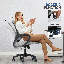 Siège de bureau ergonomique pivotant pour le bureau à domicile Soutien lombaire réglable, fonction de hauteur et d'inclinaison, conception confortable pour une productivité toute la journée-118658959