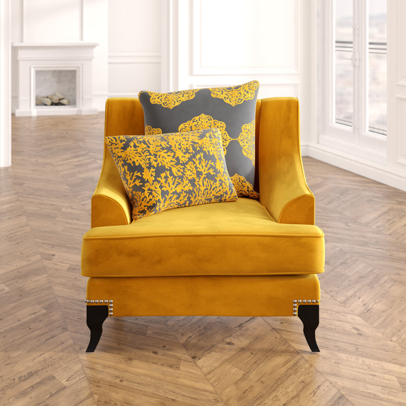 Schuman Upholstered Armchair, Gold 