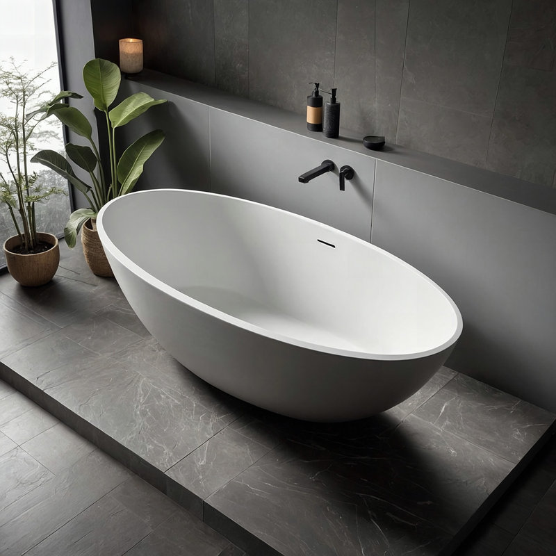 Hewett 1800mm x 850mm Soaking Stone Bathtub