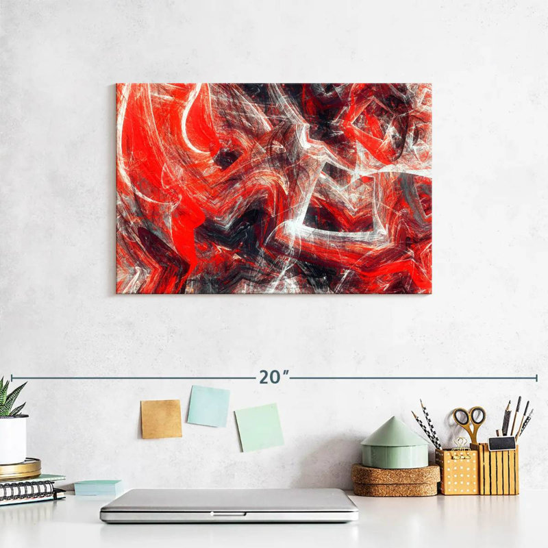 Avery Red Revolt Dynamic Abstract, 8" H x 12" W