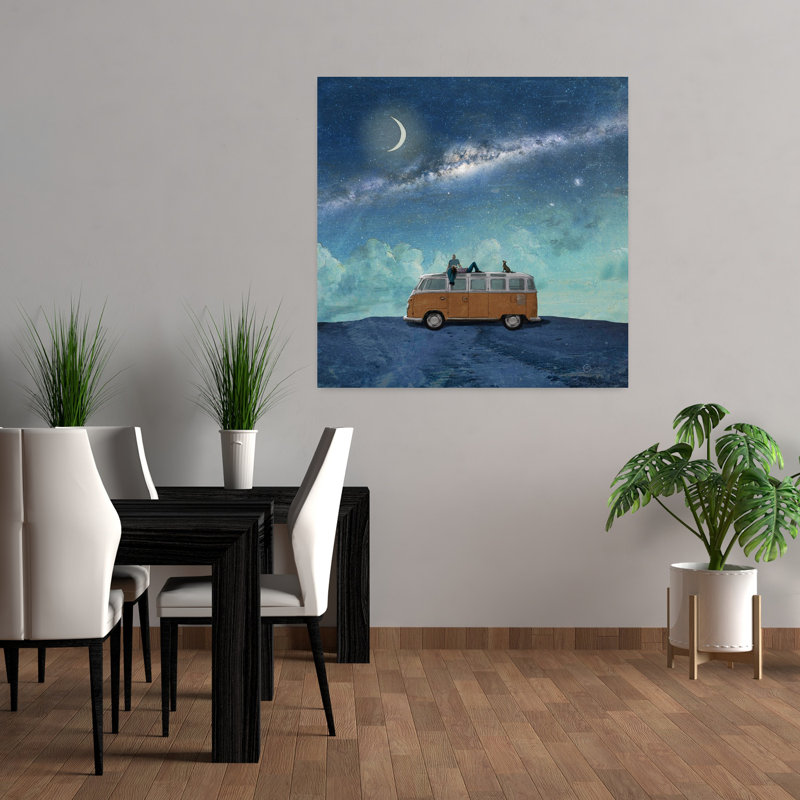 Stargazing, paysage abstrait contemporain, art naturel, H 36 po x l 36 po